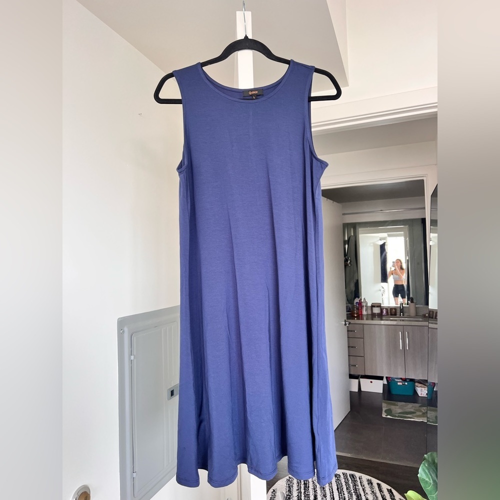 Quince NWT Sleeveless Blue Dress- Size L